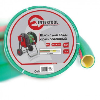 Шланг для води 4-х шаровий 3/4 &quot;, 10м, армований, PVC INTERTOOL GE-4121-[articul]