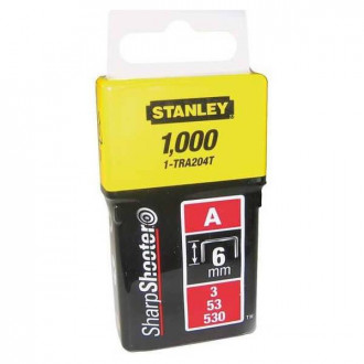 Скобы тип А высотой 6 мм, для степлера ручного Light Duty, в упаковке 1000 шт STANLEY 1-TRA204T-[articul]