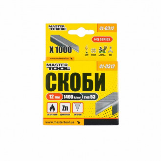 MasterTool Скобы каленые 12 мм, 1000 шт, ст.: 41-0312